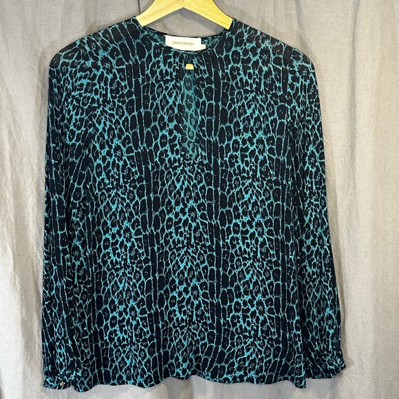 Zimmerman Long Sleeve Animal Print Blouse - Picture 2 of 8